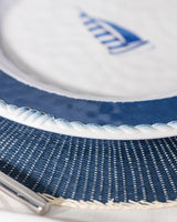 Melamine 18-Piece Dinnerware Set - Blue & White Design
