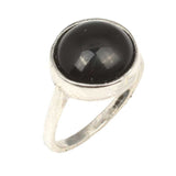 925 Sterling Silver Round Onyx Solitaire Ring