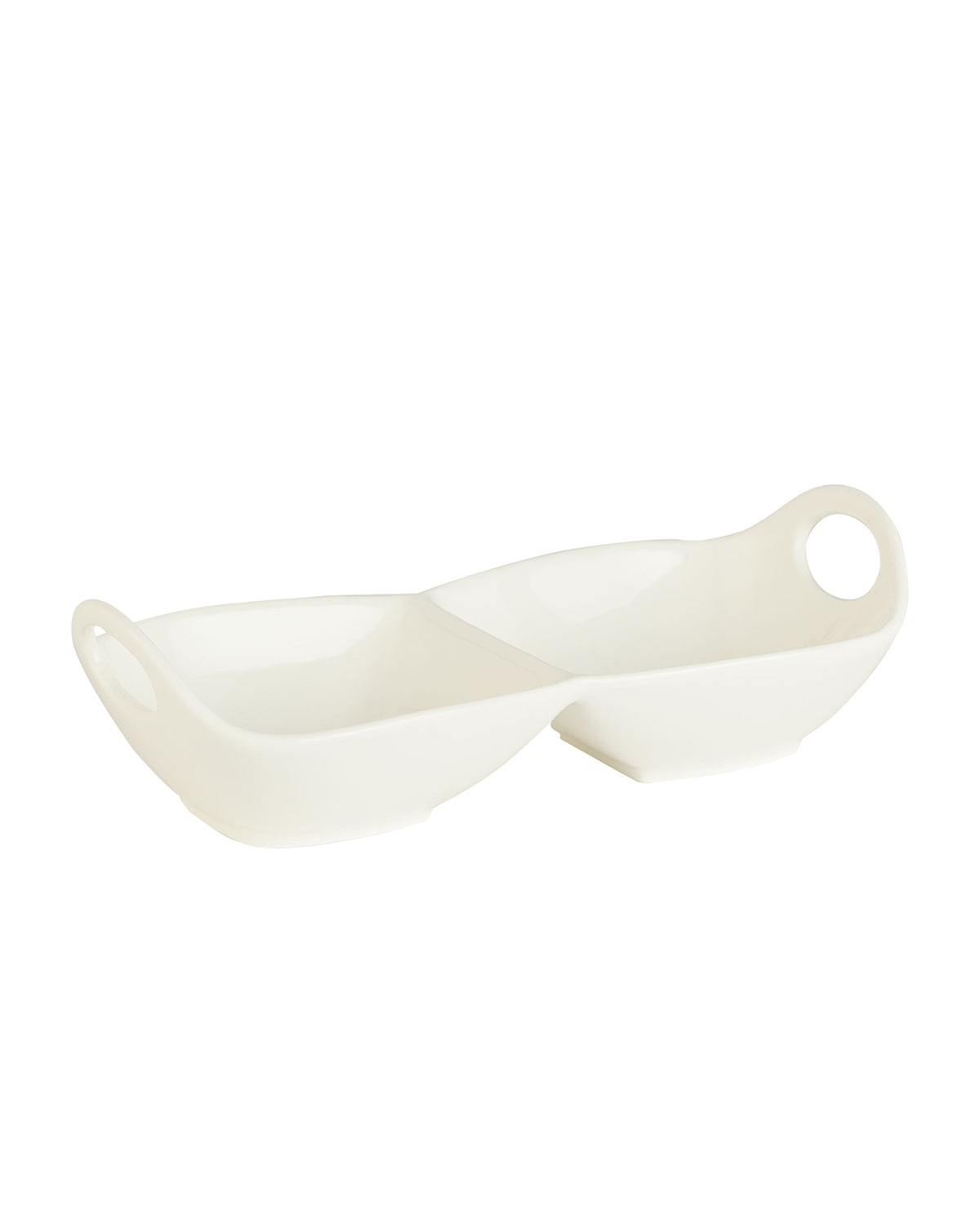 2-Compartment Divided Serving Platter - Appetizer & Snack Tray