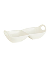 2-Compartment Divided Serving Platter - Appetizer & Snack Tray