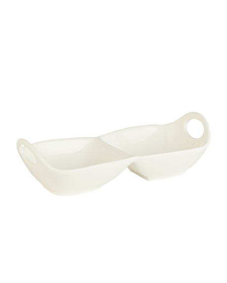 2-Compartment Divided Serving Platter - Appetizer & Snack Tray