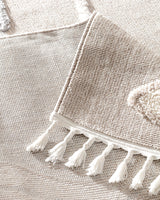 Alfombra de Polipropileno - Beige con Bordes con Flecos