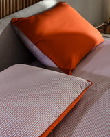 King Size 100% Cotton Sateen Printed Duvet Cover Set, Orange