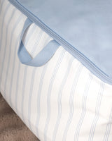 Set of 2 Fabric Storage Bags with Clear Window - White & Light Blue Closet Organizers