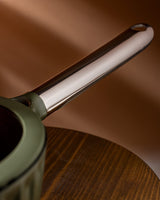 16cm Green Saucepan with Handle, Small Cooking Pot