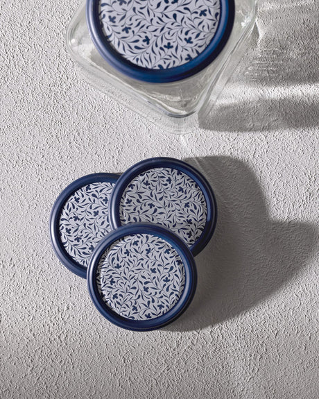 Square Glass Food Storage Container - Blue & White - 1600 ml