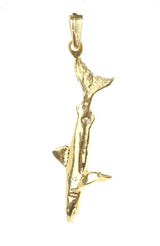 925 Sterling Silver Upright Shark Pendant - Ocean Adventure Charm