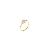 Premium 925 Sterling Silver Tiny Star Stone Ring Yellow