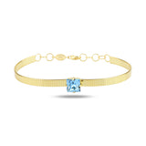 Elegant Sterling Silver Solitaire Bracelet - Modern Square Cut