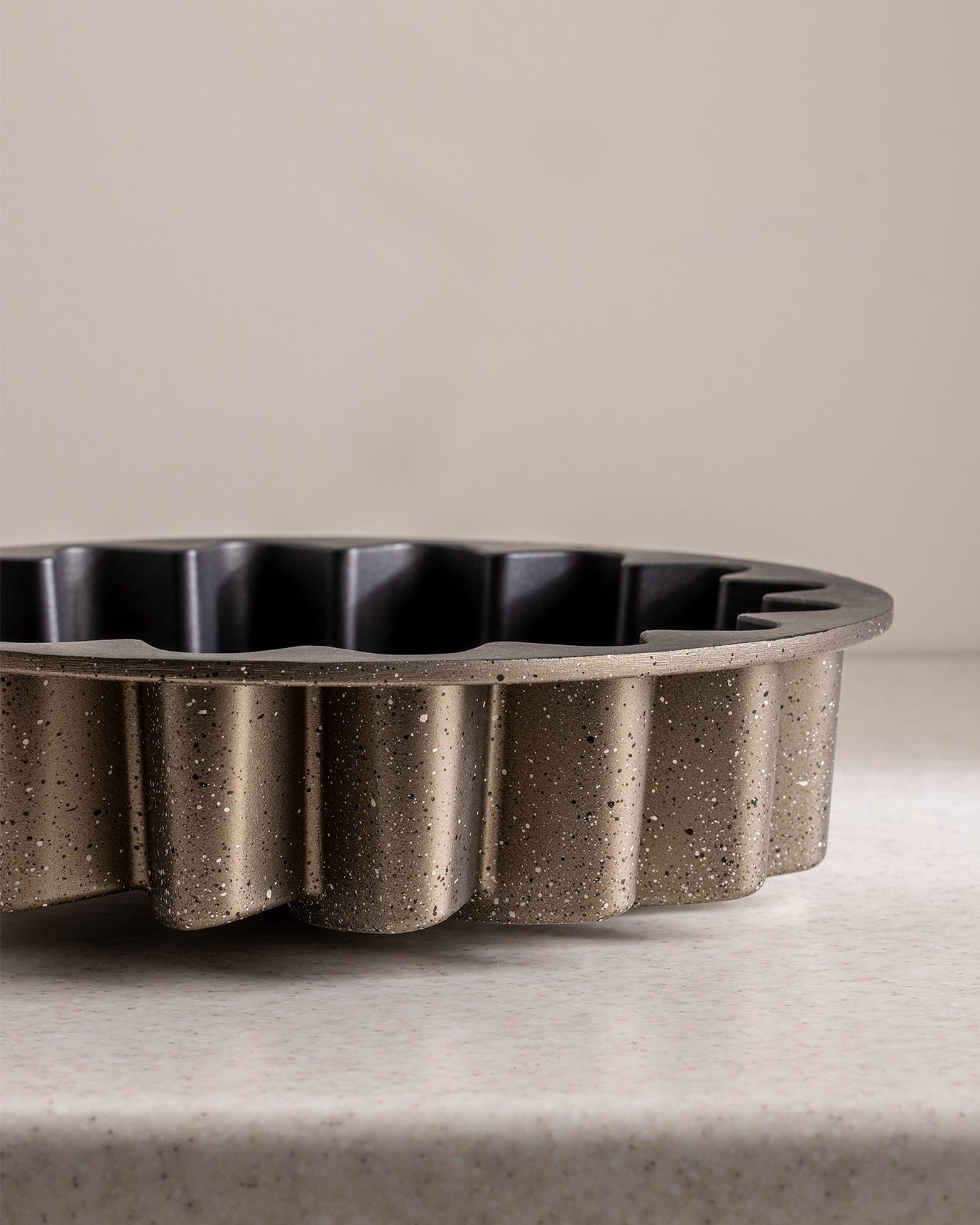 Non-Stick Fluted Cake Pan - Taupe for Easy Release Baking