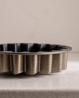 Non-Stick Fluted Cake Pan - Taupe for Easy Release Baking