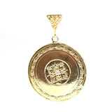 925 Sterling Silver Rectangular Floral Locket Pendant with Zircon