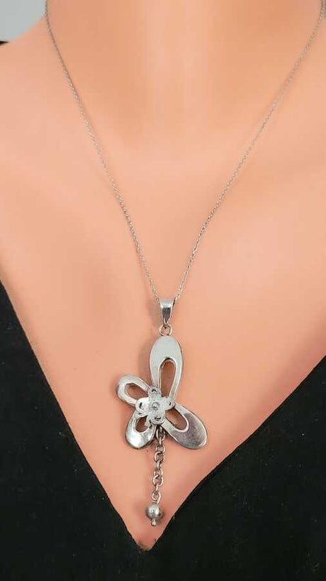 925 Sterling Silver Butterfly Pendant - Elegant Pressed Motif