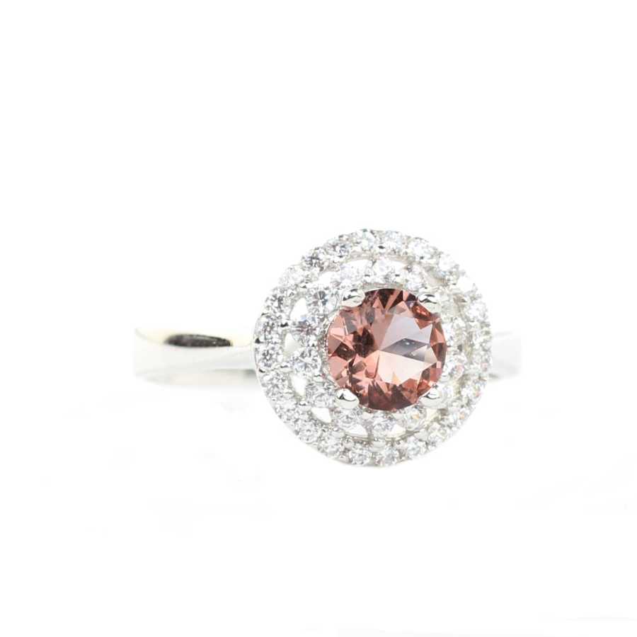 Bague entourage en argent sterling 925 avec zultanite fascinante