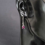 Premium 925 Sterling Silver Small Round Amethyst Earrings