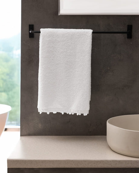 Luxurious 100% Cotton Face Towel - Delicate Crocheted Detail