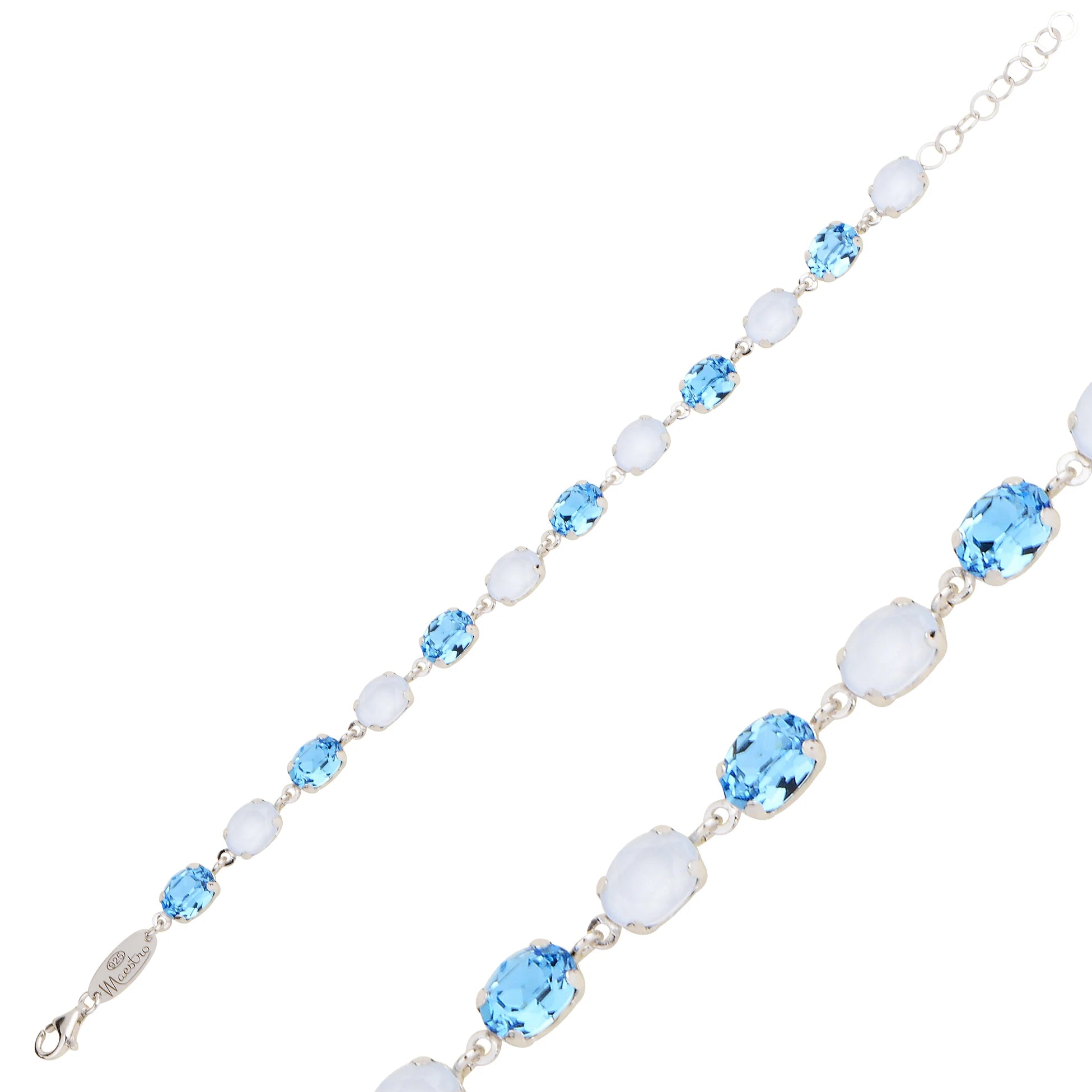 Oval Cut Crystal Bracelet - Dazzling Elongated Link Design