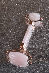 Natural Pink Quartz Face Roller - Double-Sided Facial Massager Tool