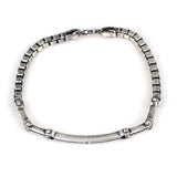 925 Sterling Silver Zircon Cube Chain Bracelet - Elegant Design