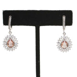 925 Sterling Silver Zultanite & Baguette Teardrop Drop Earrings