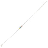 Sterling Silver Multi-Color Zircon 4-Row River Bracelet