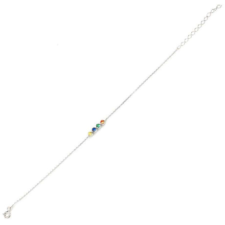 Sterling Silver Multi-Color Zircon 4-Row River Bracelet