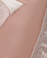 King Size 100% Cotton Crepe Printed Duvet Cover Set - Powder Pink