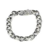925 Sterling Silver Engraved Bracelet - Oxidized Antique Style