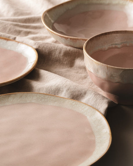 Ceramic 6-Person Dinner Set - Modern Blush