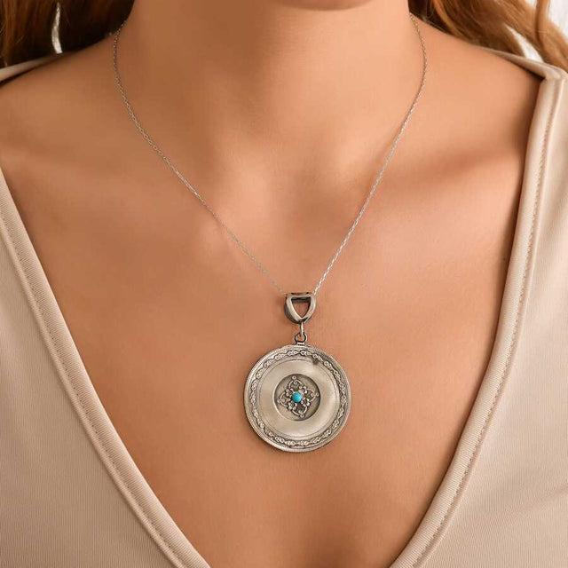 925 Sterling Silver Rectangular Floral Locket Pendant with Zircon