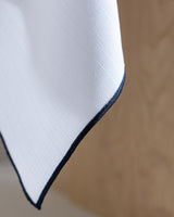 Nostang White and Navy Blue Tablecloth - Elegant Dining Table Linen