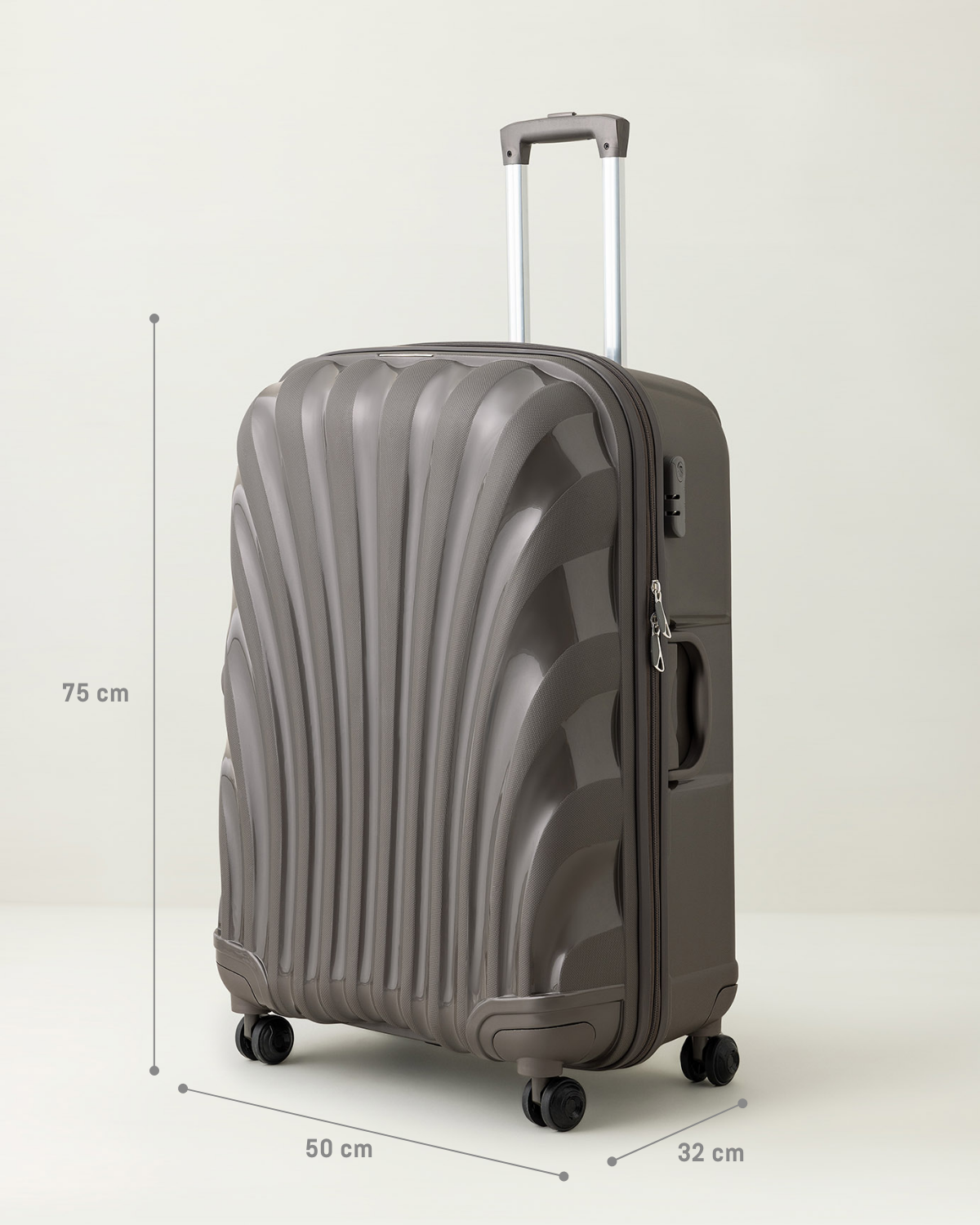 Large Hard Shell Travel Suitcase - Grey