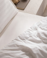 Soft Twin Cotton Sateen Striped Duvet Cover Bedding Set