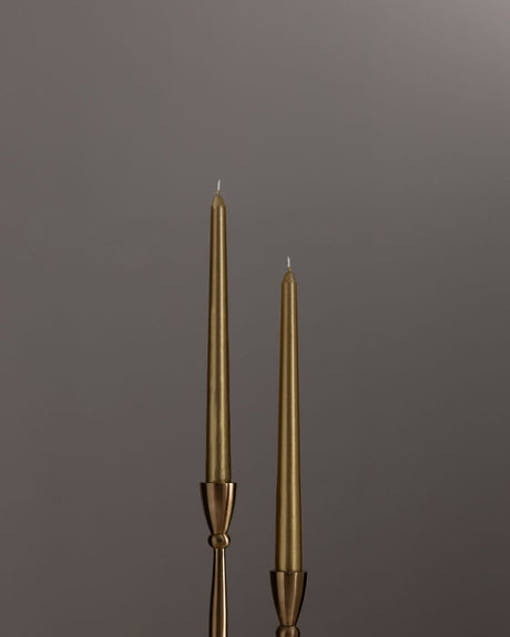 Decorative Wax Taper Candle - Luxurious Gold Ambiance