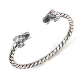 Professional 925 Sterling Silver Elephant Head Twisted Men's Bracelet