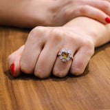 925 Sterling Silver Heart-Cut Zultanite & Zircon Halo Ring