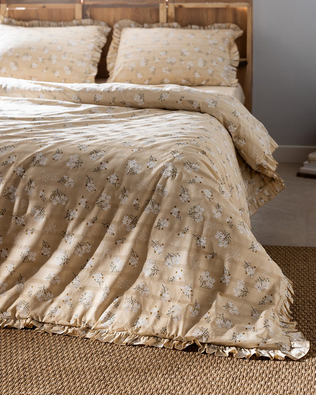 Jules Ruffled 100% Cotton Double Duvet Cover Set