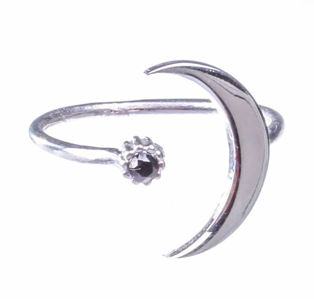Premium 925 Sterling Silver Gemstone Moon Ring