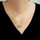 Sterling Silver Oval Name Necklace - Personalized Custom Pendant