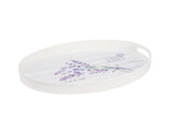 Durable Plastic Serving Tray - Oval Lavander Design