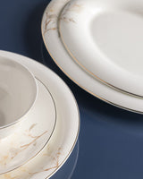 Fine Bone Porcelain 6-Person Dinnerware Set - Elegant & Durable