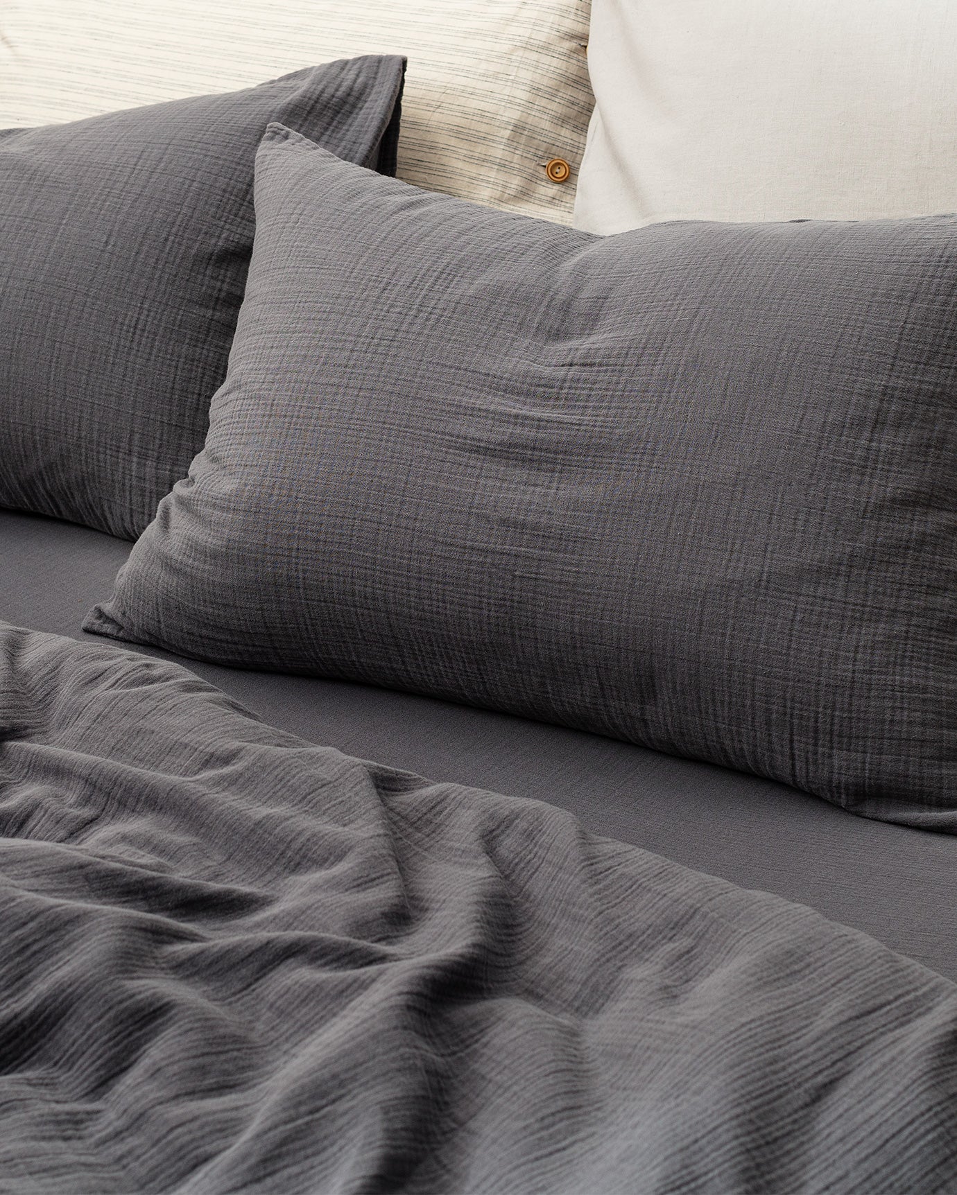Muslin King Size Bedding Set - Ultra Soft Duvet Cover & Fitted Sheet