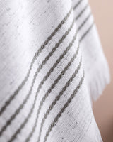 Soft Cotton Blend Face Towel - Plush Absorbency, White/Grey
