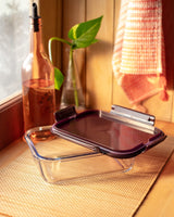 Modena Rectangular Borosilicate Glass Food Storage Container with Lid, 1500ML