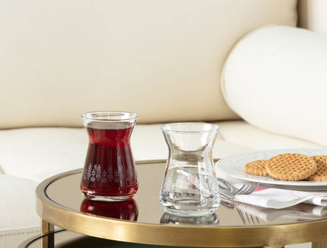 Elegant Glass 6-Piece Tea Glass Set - Francessa Daisy Touch