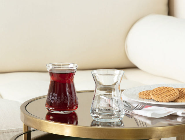Elegant Glass 6-Piece Tea Glass Set - Francessa Daisy Touch