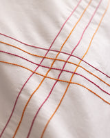 100% Cotton Double Duvet Cover Set - Holly White & Orange