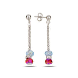 Barevné náušnice s krystalovými korálky – živý letní styl