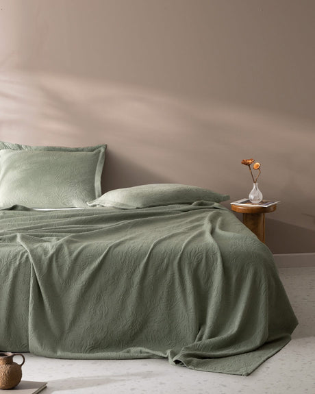 Esther Double Size 100% Cotton Quilted Bedspread - Soft & Breathable