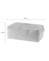 Large Grey Floral Print Storage Bag - Home Organizer for Clothes & Bedding - 74x46x46 cm